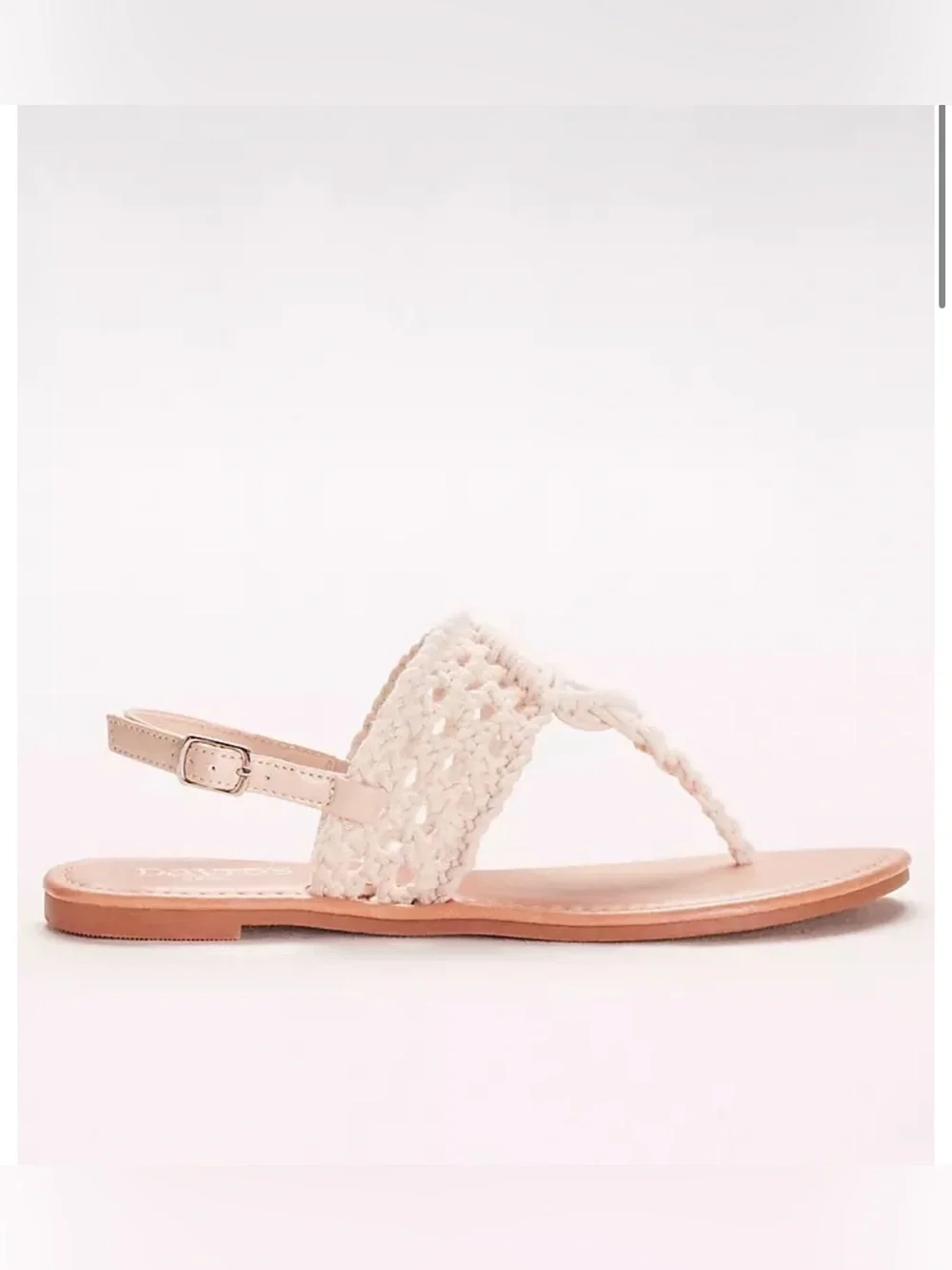 2 for $15 sale: David’s ivory/ cream knit crochet macramé Sandals (8/9) - Picture 2 of 5